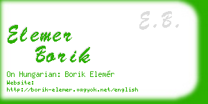 elemer borik business card